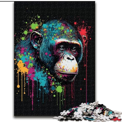 Puzzle für Erwachsene, 1000 Teile, Monkey Paint, 1000-teiliges Puzzle, Spaß für die ganze Familie, Basteln, perfekt für Geburtstage, Feiertage, Größe 50x75cm von LYXIANY