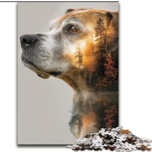 Puzzle für Erwachsene, 1000 Teile, Mountain Dog Puzzle, Spiel für Erwachsene, Geschenk, Familien-Interaktives Spiel, Gehirn-Herausforderung, Geschenk (Größe 26x38cm) von LYXIANY