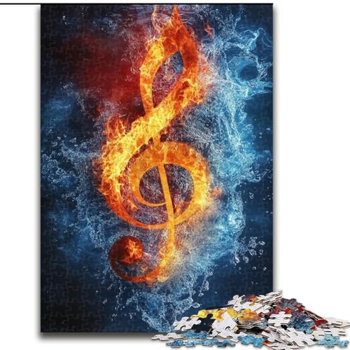 Puzzle für Erwachsene, 1000 Teile, Musiksymbole helfen dem Gehirn, süchtig machendes Spielzeug zur Förderung der Geduld, Wanddekoration (Größe 50x75cm) von LYXIANY