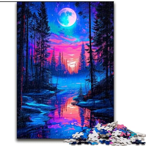 Puzzle für Erwachsene, 1000 Teile, Neon-Winternatur, 1000-teiliges Puzzle, Spaß für die ganze Familie, Basteln, perfekt für Geburtstage, Feiertage, Größe 50x75cm von LYXIANY