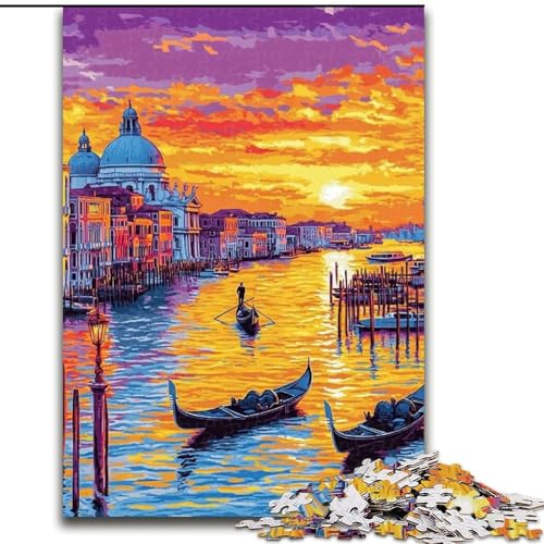 Puzzle für Erwachsene, 1000 Teile, Ölgemälde von Venedig, Spielzeug, Lernspiele, Stressabbau, einzigartige Heimdekoration und Geschenke (Größe 50x75cm) von LYXIANY