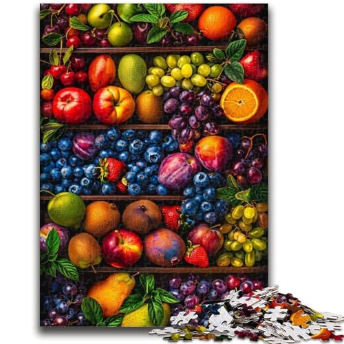 Puzzle für Erwachsene, 1000 Teile, Obstsammlung, schwierig und herausfordernd, mit passendem Poster und Quizblatt, für Alter 14, 26x38cm von LYXIANY