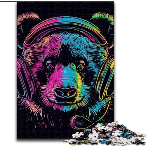 Puzzle für Erwachsene, 1000 Teile, Panda mit Kopfhörern, Puzzlegröße 50x75cm, Geburtstagsgeschenkidee, anspruchsvolles Denkspiel Puzzle für Erwachsene, 1000 Teile, Panda mit Kopfhörern, Puzzlegröße 50x75cm, Geburtstagsgeschenkidee, anspruchsvolles Denkspiel von LYXIANY