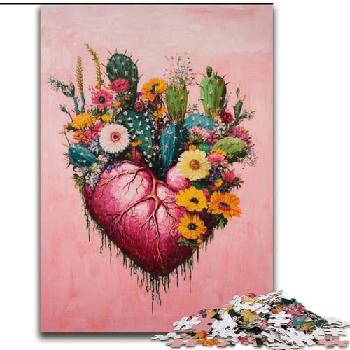 Puzzle für Erwachsene, 1000 Teile, Pflanzenherz, Spielspielzeug, jedes Teil ist einzigartig – anspruchsvolles Familienspiel für Kinder ab 14 Jahren (Größe 50x75cm) von LYXIANY
