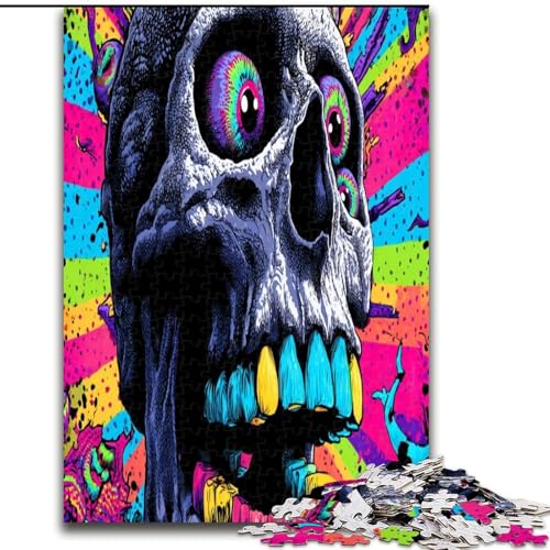 Puzzle für Erwachsene, 1000 Teile, Psychedelischer Totenkopf, Familienaktivität, einzigartiges Geschenk für Feiertage und Geburtstage (Größe 26x38cm) von LYXIANY