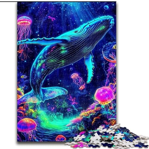 Puzzle für Erwachsene, 1000 Teile, Psychedelischer Wal, Spielzeug, Lernspiele, Stressabbau, tolle Geschenke und Spielzeuge, 50x75cm von LYXIANY