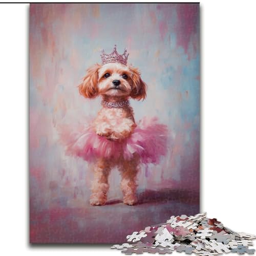 Puzzle für Erwachsene, 1000 Teile, Pudel-Ballerina-Puzzle aus Holz, anspruchsvolles Denkspiel für Teenager, Spaß für den Spieleabend mit der Familie, Größe 50x75cm von LYXIANY