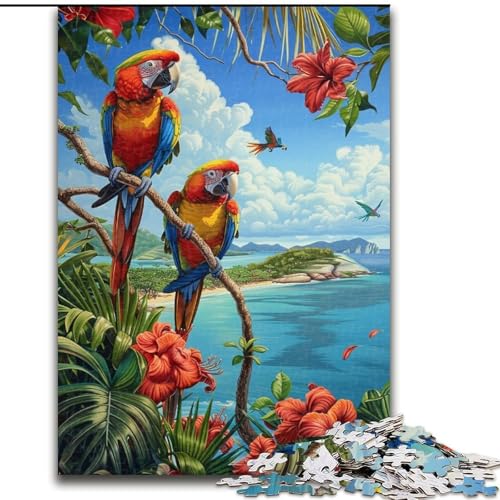 Puzzle für Erwachsene, 1000 Teile, Regenwald-Papagei-Puzzle, anspruchsvolles Denkspiel für Teenager, perfekt als Heimdekoration oder Geschenk (Größe 50x75cm) von LYXIANY