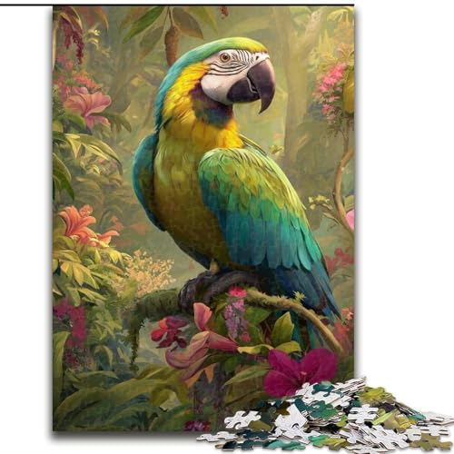 Puzzle für Erwachsene, 1000 Teile, Regenwald-Papagei-Puzzle aus Holz, perfekt für Familienspaß, Partyspiele, Geburtstagsparty-Geschenke, Größe 50x75cm von LYXIANY