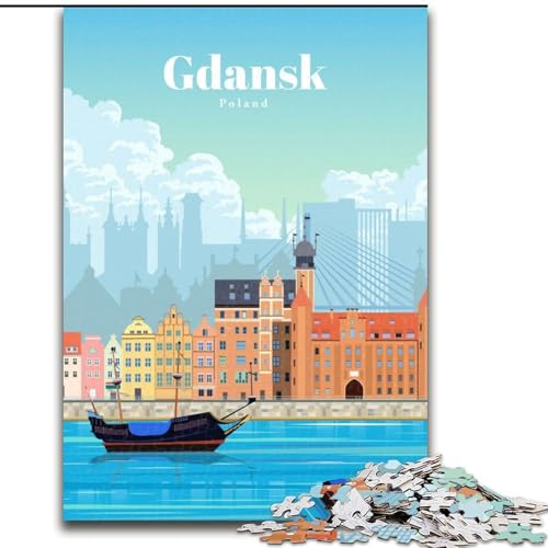 Puzzle für Erwachsene, 1000 Teile, Reise nach Danzig, hilft dem Gehirn, süchtig machendes Spielzeug zu trainieren, um Geduld zu fördern, Geschenk zum Geburtstag, 50x75cm Puzzle für Erwachsene, 1000 Teile, Reise nach Danzig, hilft dem Gehirn, süchtig machendes Spielzeug zu trainieren, um Geduld zu fördern, Geschenk zum Geburtstag, 50x75cm von LYXIANY