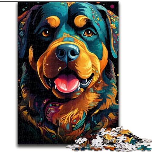 Puzzle für Erwachsene, 1000 Teile, Rottweiler, bunt, 1000 Teile, Spaß für die ganze Familie, Basteln, perfekt für Geburtstage, Feiertage, Größe 50x75cm von LYXIANY