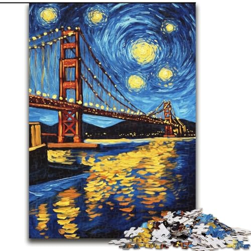 Puzzle für Erwachsene, 1000 Teile, San Francisco Bridge bei Nacht, aus Holz, lustige Aktivität für zu Hause, Größe 50x75cm, spannende Aktivität für den Spieleabend mit der Familie Puzzle für Erwachsene, 1000 Teile, San Francisco Bridge bei Nacht, aus Holz, lustige Aktivität für zu Hause, Größe 50x75cm, spannende Aktivität für den Spieleabend mit der Familie von LYXIANY