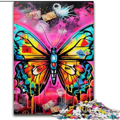 Puzzle für Erwachsene, 1000 Teile, Schmetterlingskunst-Graffiti-Puzzle für Erwachsene, 50x75cm, Eltern, Partner, Freunde – ab 14 Jahren Puzzle für Erwachsene, 1000 Teile, Schmetterlingskunst-Graffiti-Puzzle für Erwachsene, 50x75cm, Eltern, Partner, Freunde – ab 14 Jahren von LYXIANY