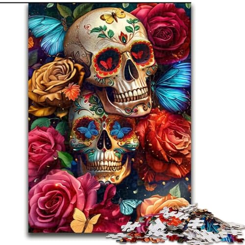 Puzzle für Erwachsene, 1000 Teile, Schmetterlingsschädel, Spielzeug, Lernspiele, Stressabbau, tolle Geschenke und Spielzeuge (Größe 26x38cm) von LYXIANY