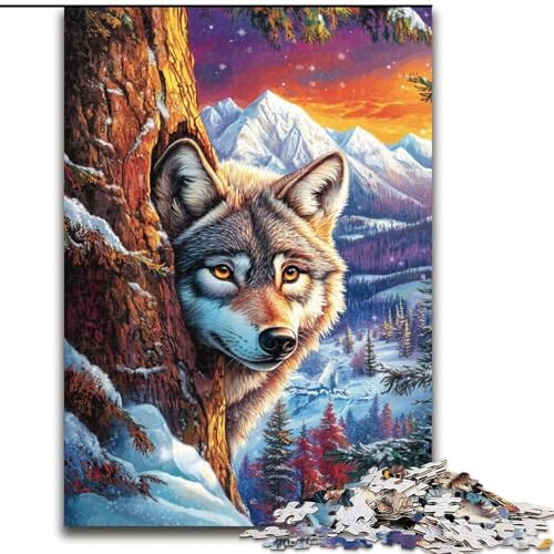 Puzzle für Erwachsene, 1000 Teile, Schneewolf, Lernspielzeug, Familienspiele, einzigartige Geburtstags- und Geschenkideen (Größe 50x75cm) von LYXIANY