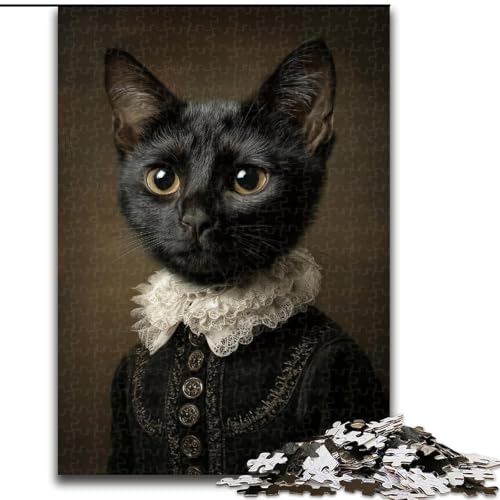 Puzzle für Erwachsene, 1000 Teile, Schwarze Edle Katze, Puzzle aus Holz, anspruchsvolles Denkspiel für Teenager, Familienspaß, interaktives Spiel, Größe 50x75cm Puzzle für Erwachsene, 1000 Teile, Schwarze Edle Katze, Puzzle aus Holz, anspruchsvolles Denkspiel für Teenager, Familienspaß, interaktives Spiel, Größe 50x75cm von LYXIANY