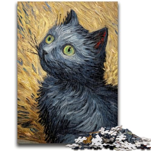 Puzzle für Erwachsene, 1000 Teile, Schwarze Katze, künstlerische Wanddekoration und Geburtstagsgeschenkidee für Freunde, Home Office, 50x75cm Puzzle für Erwachsene, 1000 Teile, Schwarze Katze, künstlerische Wanddekoration und Geburtstagsgeschenkidee für Freunde, Home Office, 50x75cm von LYXIANY