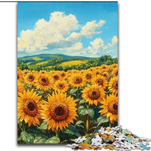 Puzzle für Erwachsene, 1000 Teile, Sonnenblume, Spielzeug, Lernspiele, Stressabbau, tolle Geschenke und Spielzeuge, 26x38cm von LYXIANY
