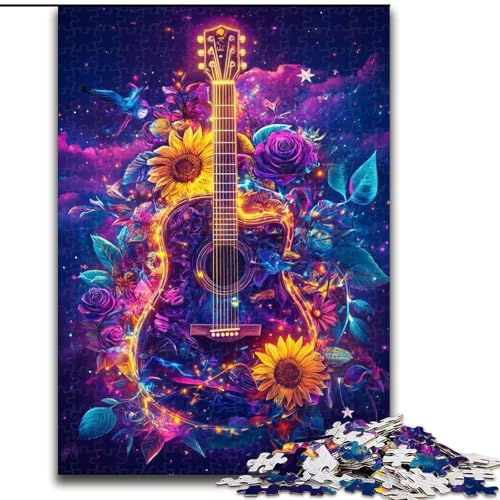 Puzzle für Erwachsene, 1000 Teile, Sonnenblumengitarre, Spielzeug, Lernspiele, Stressabbau, tolle Geschenke und Spielzeuge, 26x38cm von LYXIANY