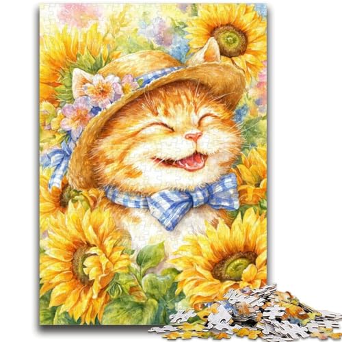 Puzzle für Erwachsene, 1000 Teile, Sonnenblumenkatze, ab 14 Jahren, Denksportspiel, Erwachsene und Jugendliche, 26x38cm Puzzle für Erwachsene, 1000 Teile, Sonnenblumenkatze, ab 14 Jahren, Denksportspiel, Erwachsene und Jugendliche, 26x38cm von LYXIANY