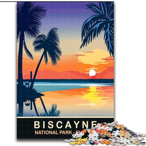 Puzzle für Erwachsene, 1000 Teile, Sonnenuntergang in Biscayne, für Kinder ab 14 Jahren, Heimdekoration, als Geschenk für die ganze Familie und Freunde, 50x75cm Puzzle für Erwachsene, 1000 Teile, Sonnenuntergang in Biscayne, für Kinder ab 14 Jahren, Heimdekoration, als Geschenk für die ganze Familie und Freunde, 50x75cm von LYXIANY