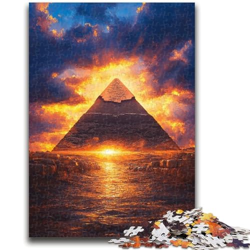 Puzzle für Erwachsene, 1000 Teile, Sonnenuntergangspyramide, Lernspiel, Herausforderungsspielzeug, ganze Familie, 50x75cm von LYXIANY
