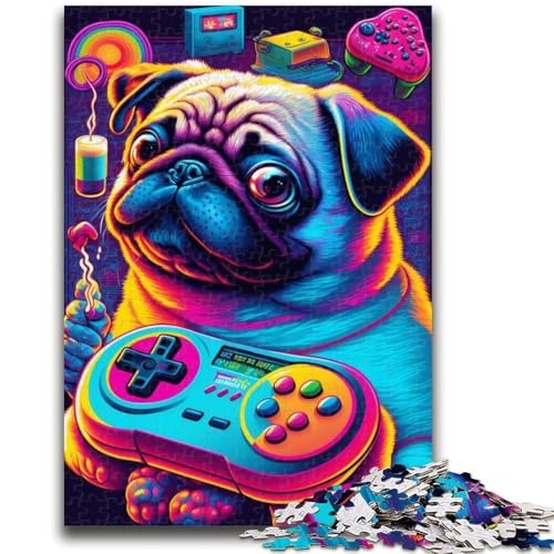 Puzzle für Erwachsene, 1000 Teile, Spiel Mops, anspruchsvolles Spiel und Familienspiel, ganze Familie, 50x75cm von LYXIANY