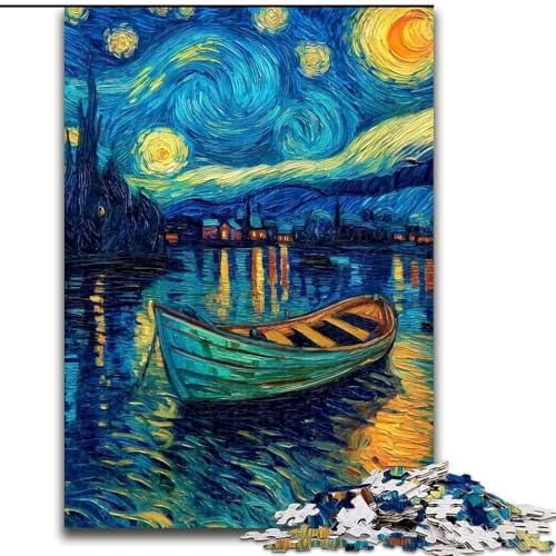 Puzzle für Erwachsene, 1000 Teile, Sternenhimmel-Boot, Spielzeug, Lernspiele, Stressabbau, tolle Geschenke und Spielzeuge, 26x38cm von LYXIANY