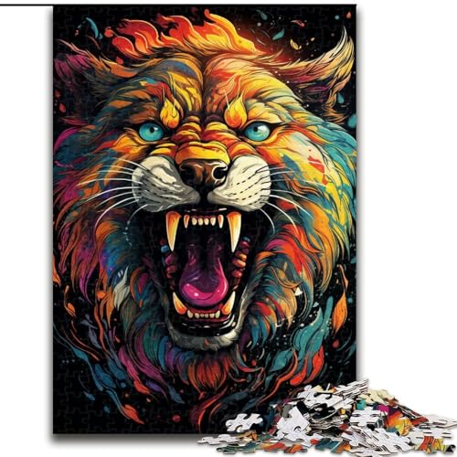 Puzzle für Erwachsene, 1000 Teile, Tier, bunt, Psychedelischer Löwe, Holzpuzzle, Größe 50x75cm, ideal für Familienspaß, Entspannung Puzzle für Erwachsene, 1000 Teile, Tier, bunt, Psychedelischer Löwe, Holzpuzzle, Größe 50x75cm, ideal für Familienspaß, Entspannung von LYXIANY