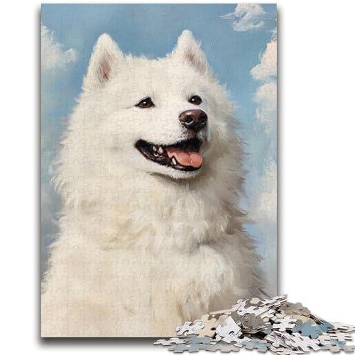 Puzzle für Erwachsene, 1000 Teile, Tier-Samojede, Stressabbau, schwierige Herausforderung, geeignet als Schreibtischdekoration, 26x38cm von LYXIANY