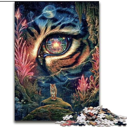 Puzzle für Erwachsene, 1000 Teile, Tier-Tiger-Kunst-Puzzle für Teenager, Familien-Lernspiele, Heimdekoration, Geschenk (Größe 50x75cm) von LYXIANY