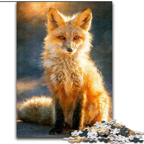 Puzzle für Erwachsene, 1000 Teile, Tierfuchs, Lernspiele, Heimdekoration, geeignet für die Schreibtischdekoration (Größe 26x38cm) von LYXIANY