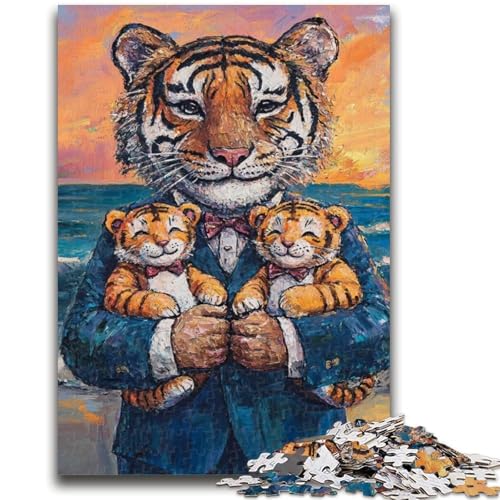 Puzzle für Erwachsene, 1000 Teile, Tigerfamilie, Lernspiele, Heimdekoration, Lernspiel für Geburtstag, Weihnachten, 26x38cm von LYXIANY