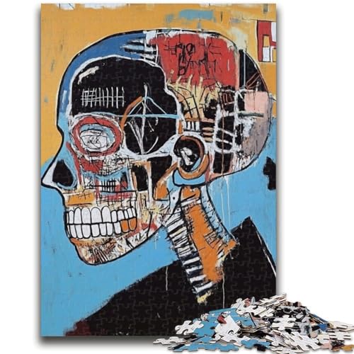 Puzzle für Erwachsene, 1000 Teile, Totenkopf-Denkspiel im Basquiat-Stil, Lernspiel für Geburtstag, Weihnachten, für 14-Jährige, 26x38cm von LYXIANY