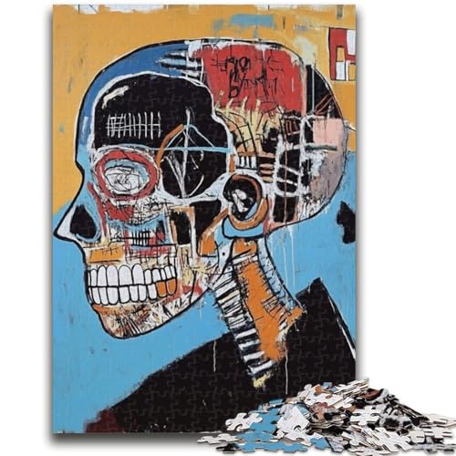 Puzzle für Erwachsene, 1000 Teile, Totenkopf im Basquiat-Stil, für Kinder ab 14 Jahren, Quizspiel, Spaß für zu Hause, Aktivitäten, Geburtstagsgeschenk, Reisegeschenke, 50x75cm von LYXIANY