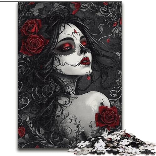 Puzzle für Erwachsene, 1000 Teile, Totenkopfmädchen, Lernspiele, Heimdekoration, Lernspiel für Geburtstag, Weihnachten, 50x75cm von LYXIANY