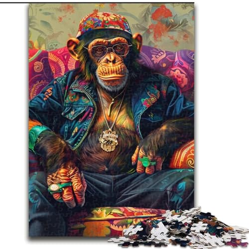 Puzzle für Erwachsene, 1000 Teile, Trendiger Schimpanse, Spielzeug, Lernspiele, Stressabbau, tolle Geschenke und Spielzeuge, 50x75cm Puzzle für Erwachsene, 1000 Teile, Trendiger Schimpanse, Spielzeug, Lernspiele, Stressabbau, tolle Geschenke und Spielzeuge, 50x75cm von LYXIANY