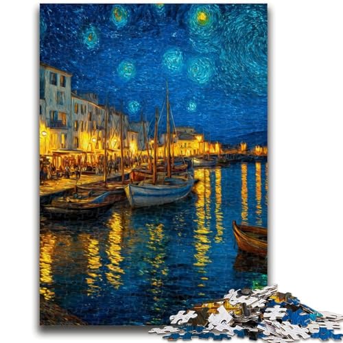 Puzzle für Erwachsene, 1000 Teile, Van Gogh Nachthimmel, Familienspaß für die ganze Familie, Kinder ab 14 Jahren, 50x75cm Puzzle für Erwachsene, 1000 Teile, Van Gogh Nachthimmel, Familienspaß für die ganze Familie, Kinder ab 14 Jahren, 50x75cm von LYXIANY
