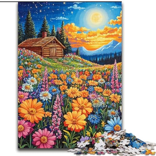 Puzzle für Erwachsene, 1000 Teile, Wildblumen unter dem Nachthimmel, zum Stressabbau, schwierige Herausforderung mit passendem Poster und Quizblatt, 26x38cm Puzzle für Erwachsene, 1000 Teile, Wildblumen unter dem Nachthimmel, zum Stressabbau, schwierige Herausforderung mit passendem Poster und Quizblatt, 26x38cm von LYXIANY