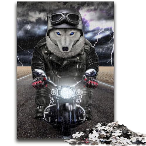 Puzzle für Erwachsene, 1000 Teile, Wolf reitet Motorrad, Stressabbau, schwierige Herausforderung, geeignet als Schreibtischdekoration, 50x75cm Puzzle für Erwachsene, 1000 Teile, Wolf reitet Motorrad, Stressabbau, schwierige Herausforderung, geeignet als Schreibtischdekoration, 50x75cm von LYXIANY