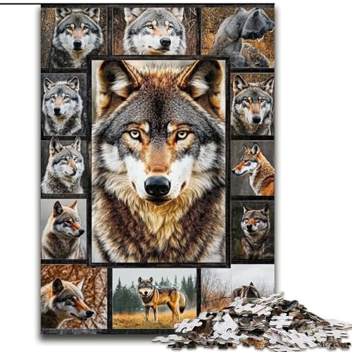 Puzzle für Erwachsene, 1000 Teile, Wolfscollage, Spielzeug, Lernspiele, Stressabbau, tolle Geschenke und Spielzeuge, 26x38cm von LYXIANY