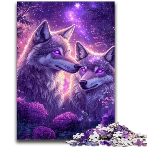 Puzzle für Erwachsene, 1000 Teile, Wolfspaar, Stressabbau, schwierige Herausforderung, stärkt die Liebe zwischen Paaren, 50x75cm Puzzle für Erwachsene, 1000 Teile, Wolfspaar, Stressabbau, schwierige Herausforderung, stärkt die Liebe zwischen Paaren, 50x75cm von LYXIANY