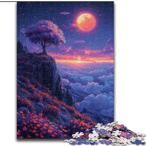 Puzzle für Erwachsene, 1000 Teile, Wolken und Blumen in den Bergen, Puzzle-Familienaktivitätsspiel für Teenager, anspruchsvolles Denkspiel (Größe: 50x75cm) von LYXIANY