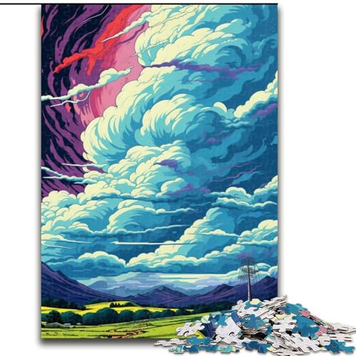 Puzzle für Erwachsene, 1000 Teile, Wolkengemälde, Holzpuzzle für Erwachsene, Größe 50x75cm, anspruchsvolles Denkspiel – entspannendes Spielzeug für Teenager von LYXIANY