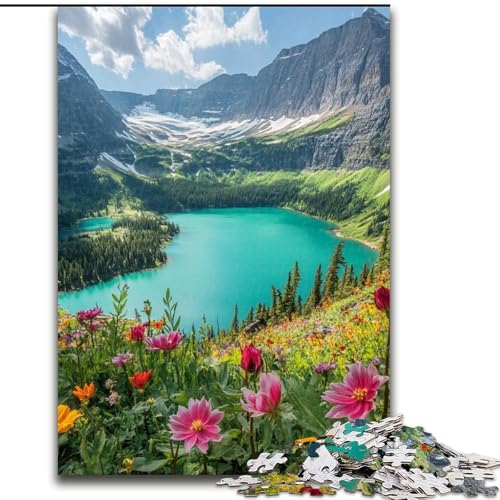 Puzzle für Erwachsene, 1000 Teile, Wunderschöne Berge und Seen, interaktives Familienspiel, Familienaktivitätsspiel (Größe 26x38cm) von LYXIANY
