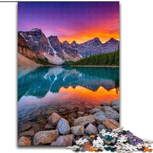 Puzzle für Erwachsene, 1000 Teile, Wunderschöne Berge und Seen, pädagogisches Denkspiel, künstlerische Heim- und Bürodekoration, ab 14 Jahren (Größe 26x38cm) von LYXIANY
