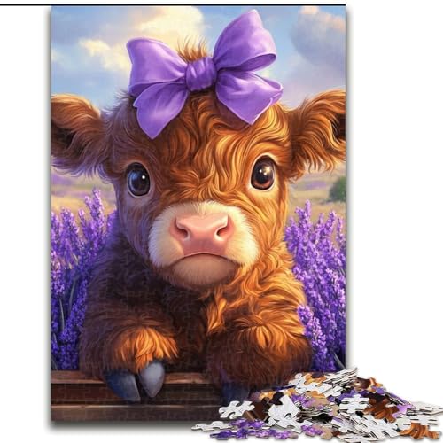 Puzzle für Erwachsene, 1000 Teile, Yak in Lavendel, Spielzeug, Lernspiele, Stressabbau, tolle Geschenke und Spielzeuge, 26x38cm von LYXIANY