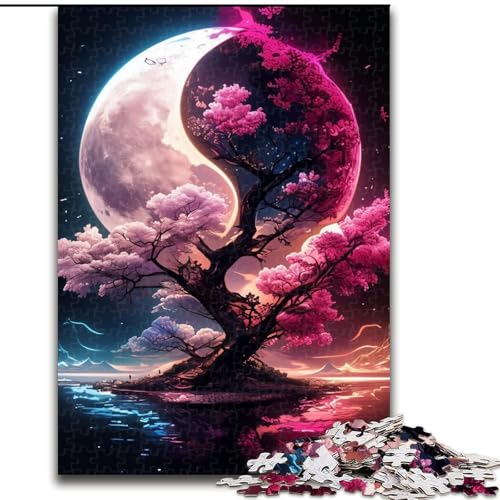 Puzzle für Erwachsene, 1000 Teile, Yin-Yang-Kirschblütenbaum, aus Holz, lustiges Geschenk und Aktivität für zu Hause, Größe 50x75cm, Geburtstagsparty für Männer und Frauen Puzzle für Erwachsene, 1000 Teile, Yin-Yang-Kirschblütenbaum, aus Holz, lustiges Geschenk und Aktivität für zu Hause, Größe 50x75cm, Geburtstagsparty für Männer und Frauen von LYXIANY
