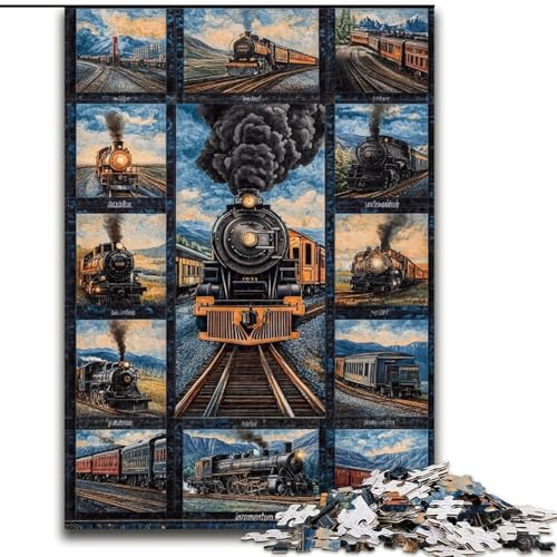 Puzzle für Erwachsene, 1000 Teile, Zugcollage, Spielzeug, Lernspiele, Stressabbau, tolle Geschenke und Spielzeuge, 50x75cm von LYXIANY