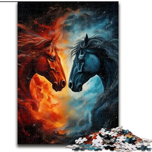 Puzzle für Erwachsene, 1000 Teile, Zwei Feuerpferde, 1000-teiliges Puzzle, Spaß für die ganze Familie, Basteln, perfekt für Geburtstage, Feiertage, Größe 50x75cm von LYXIANY